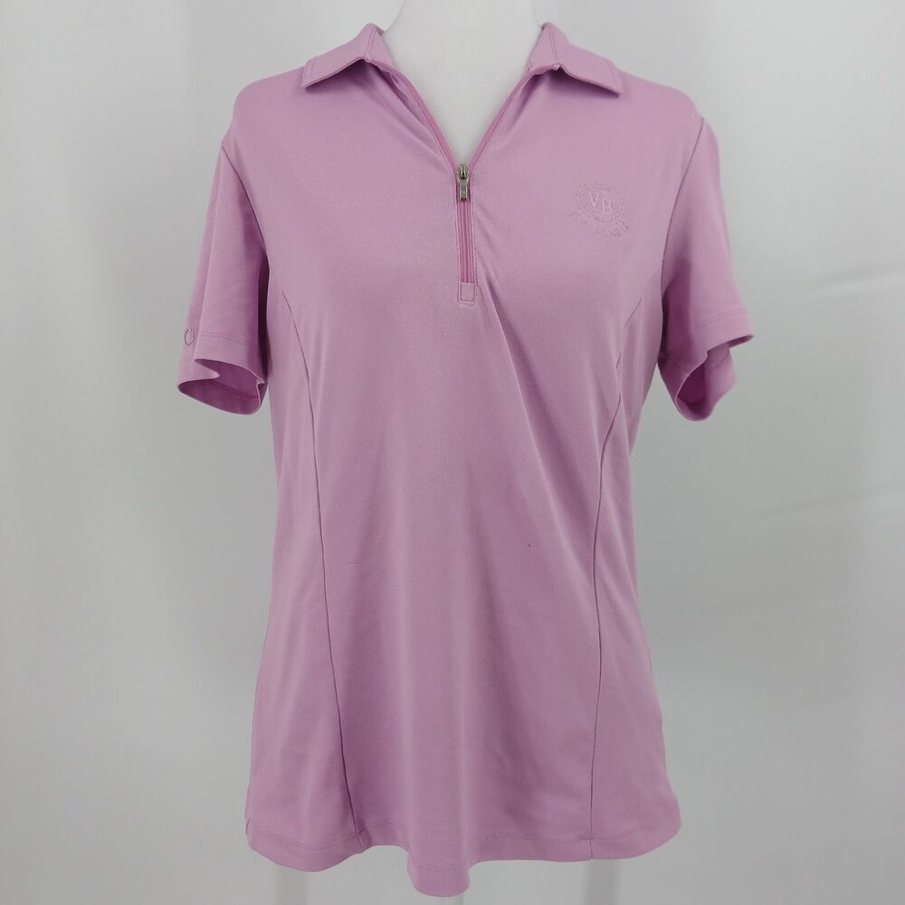 Nivo Pink Short Sleeve Golf Polo Shirt Top Embroidered Logo Size Medium